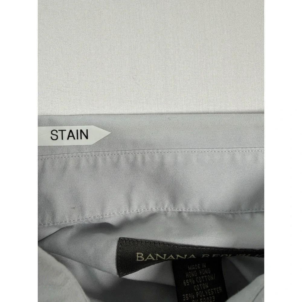 Banana Republic Shirt Mens Large L Solid Gray Classic Fit Button Up‎